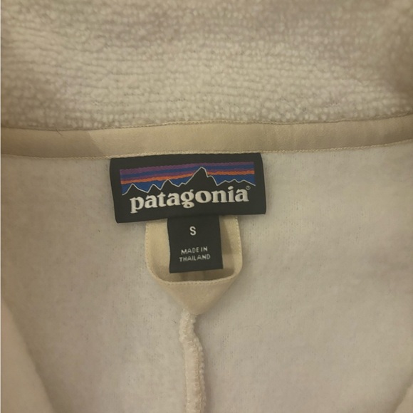 Patagonia zip fleece in cream and taupe/grey - Picture 3 of 4